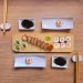 Conjunto de 12 Kits para Sushi 9 peças cada Bambu Cerâmica Nagoya para Servir Comida Japonesa