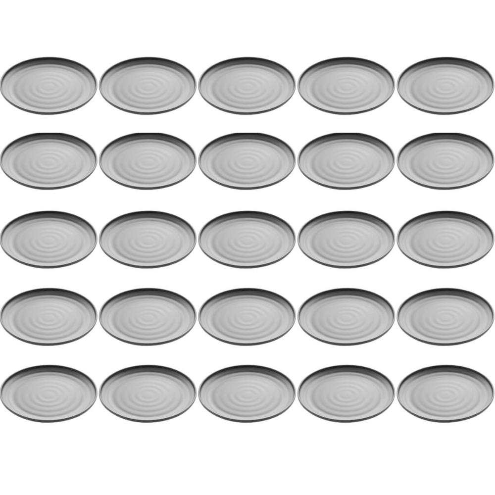 Conjunto de 25 Pratos para Sushi Sashimi em Melamina Preto Fosco 25,5cm para Restaurantes
