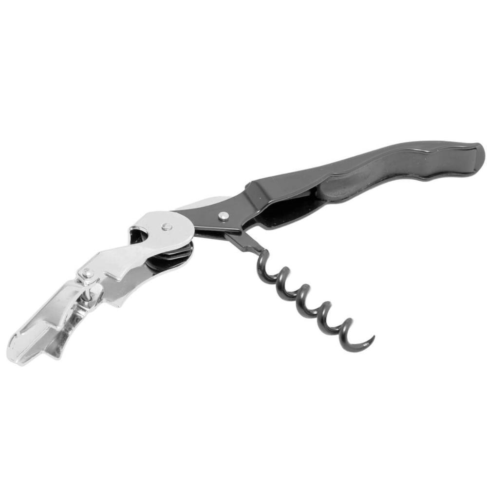 Conjunto de 5 Kits de Acessórios para Vinho 4 Peças Lyor em Aço Inox Preto Profissional Saca Rolhas Bico Dosador