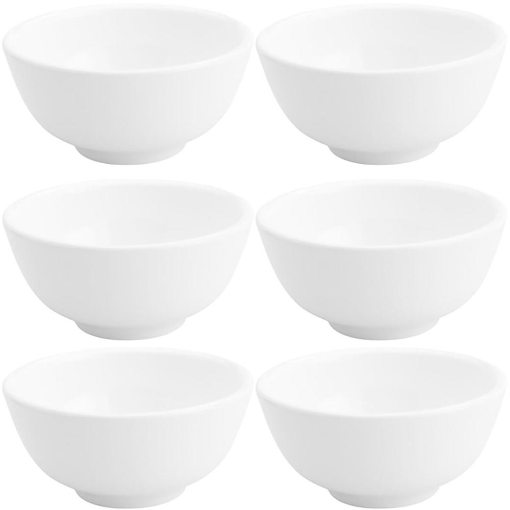 Conjunto de 6 Cumbucas de Porcelana Brancas 200ml Bowls Lyor Clean Pequenos 10,5x5cm