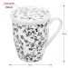 Conjunto de 6 Xícaras de Chá 310ml de Porcelana com Infusor
