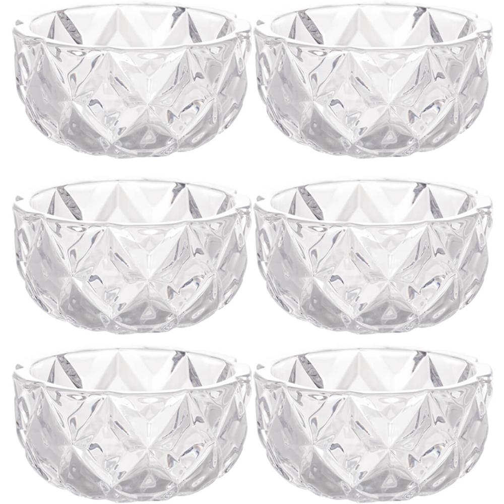 Conjunto de Potes de Sobremesa 6pçs Lyor 270ml Bowls de Cristal de Chumbo Deli Diamond