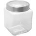 Conjunto de Potes de Vidro Gastro Lyor 1,2L e 1,7L com Tampa de Metal Prata Porta Mantimentos e Alimentos
