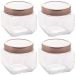 Conjunto de Potes de Vidro Lyor Gastro 800ml 4 Porta Mantimento com Tampa Metal Rose Gold
