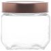 Conjunto de Potes de Vidro Lyor Gastro 800ml 4 Porta Mantimento com Tampa Metal Rose Gold
