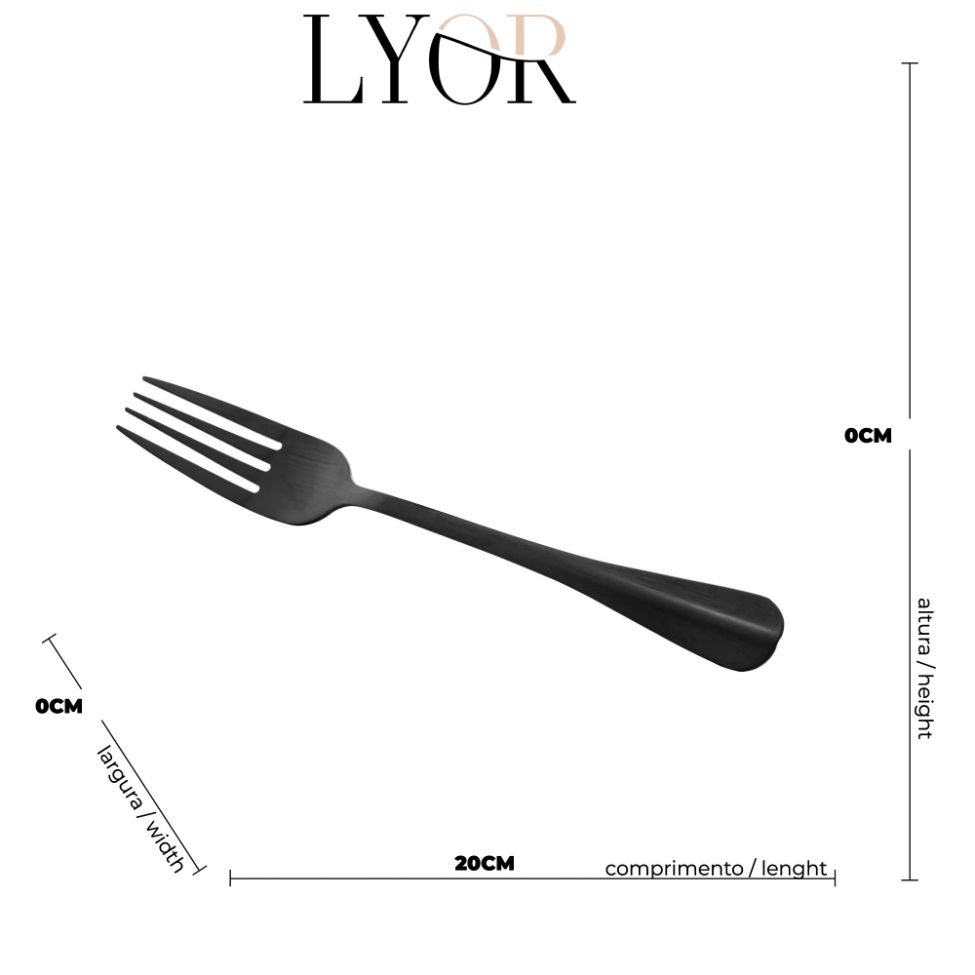 Conjunto de Talheres com 24 Peças Positano Preto