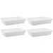 Conjunto de Travessas de Porcelana Lyor Linea 1L Brancas 4 Pratos Refratários Retangulares