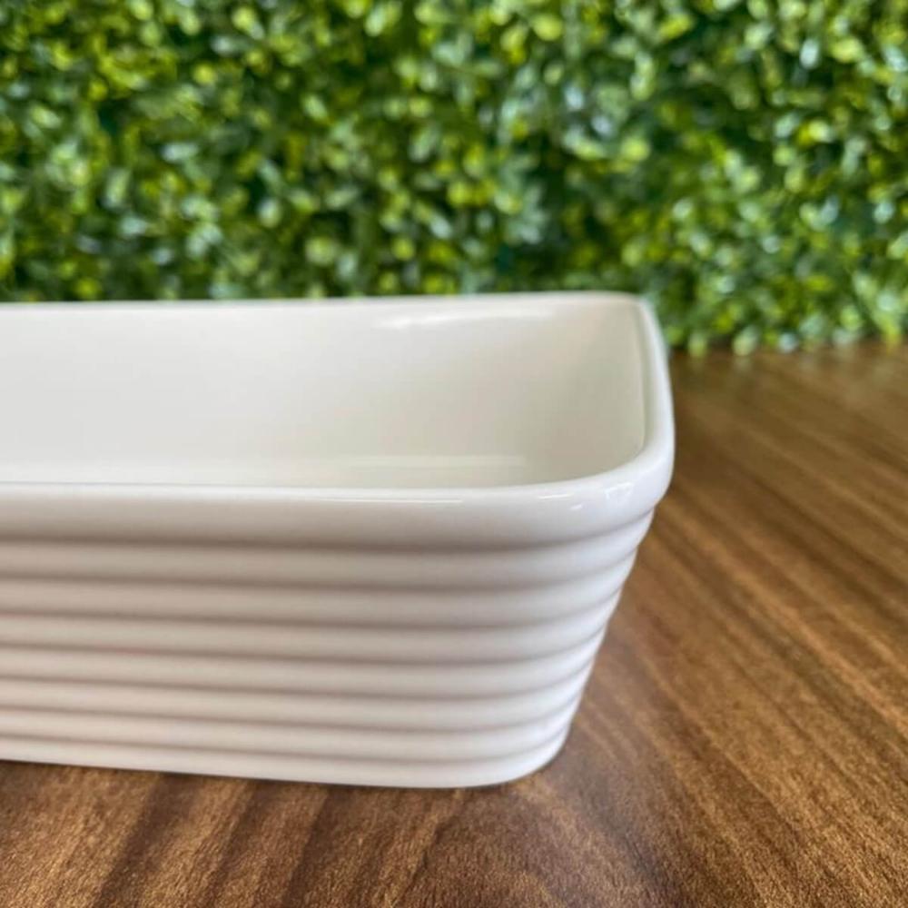 Conjunto de Travessas de Porcelana Lyor Linea 1L Brancas 4 Pratos Refratários Retangulares