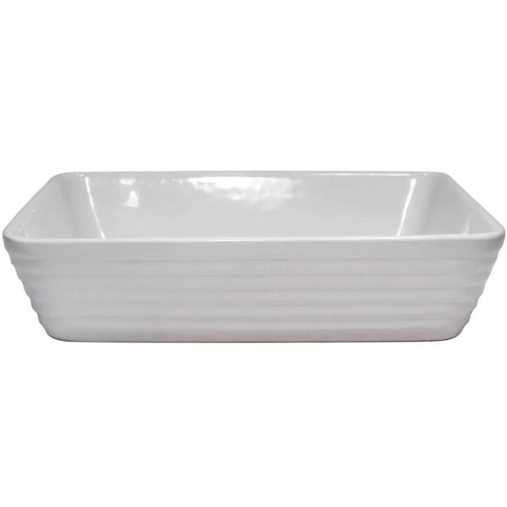 Conjunto de Travessas de Porcelana Lyor Linea 1L Brancas 4 Pratos Refratários Retangulares