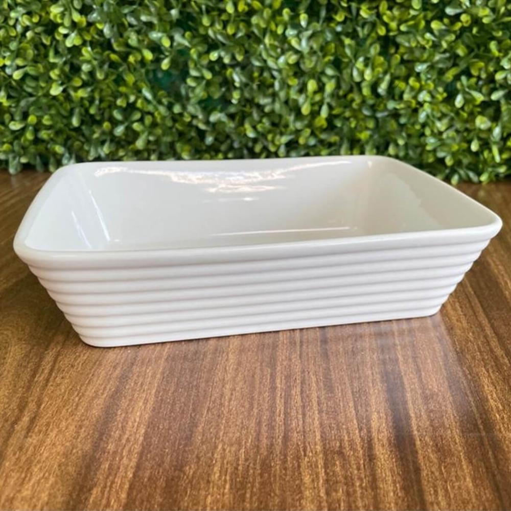 Conjunto de Travessas de Porcelana Lyor Linea 1L Brancas 4 Pratos Refratários Retangulares