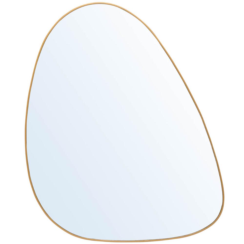 Espelho Orgânico Decorativo Moldura Metal Dourada Lyor 25,5x