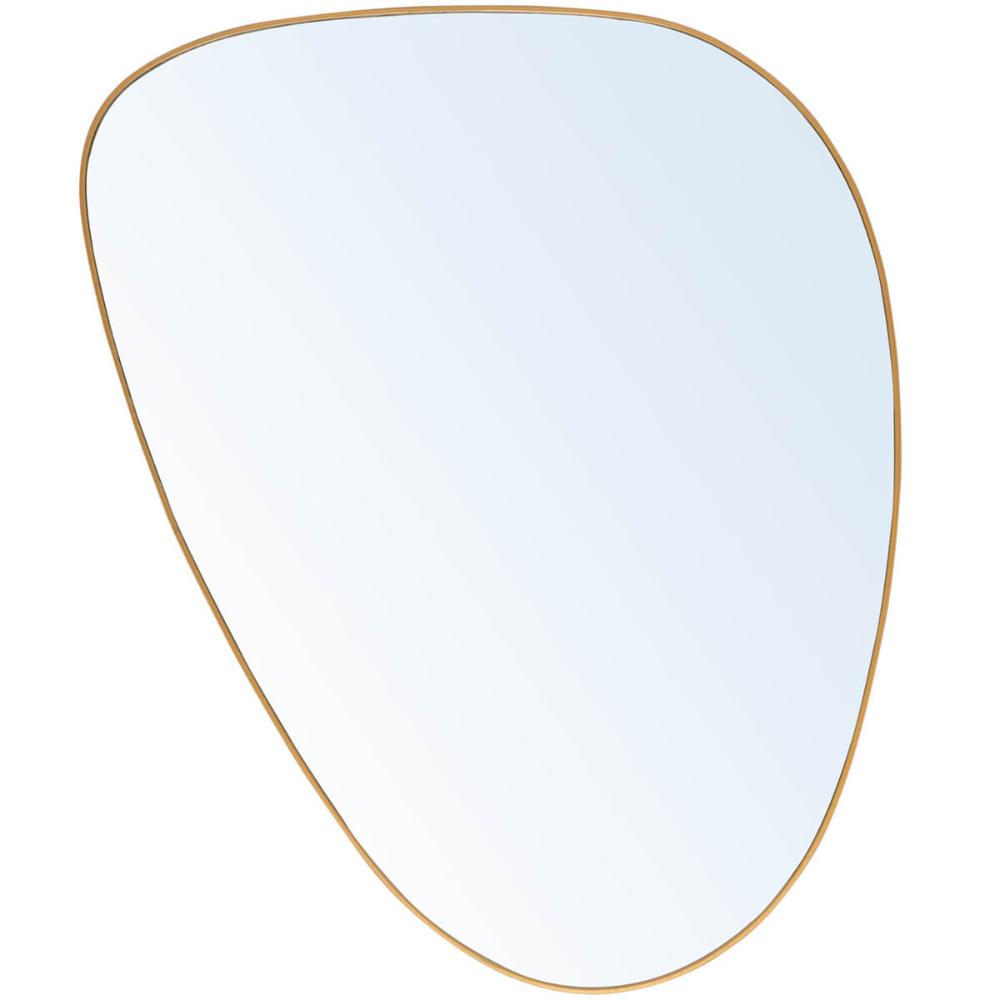 Espelho Orgânico Decorativo Moldura Metal Dourada Lyor 25,5x