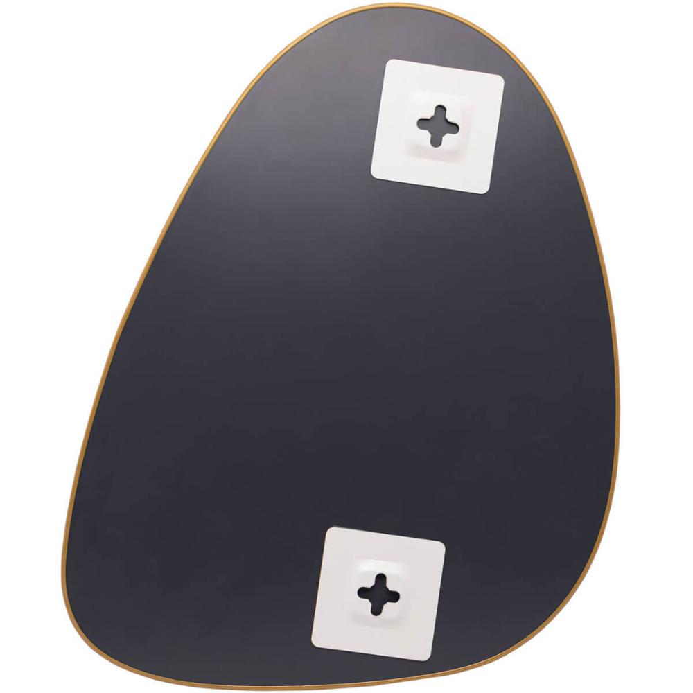 Espelho Orgânico Decorativo Moldura Metal Dourada Lyor 25,5x