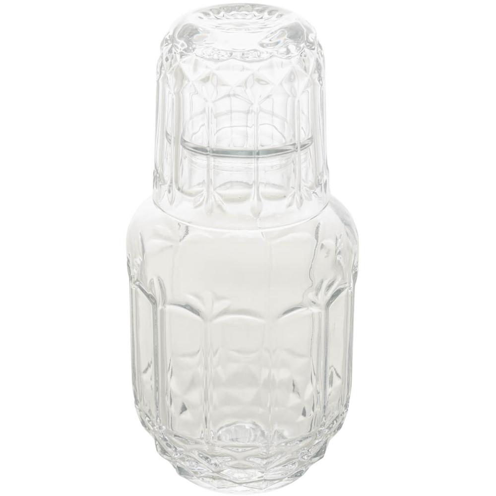 Garrafa Lyor 500ml para Água Moringa de Vidro Faces com Copo