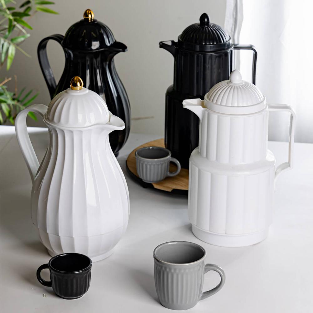 Garrafa Térmica Café Vintage Lyor Preta 1L Bule Plástico Jumeirah Bebidas