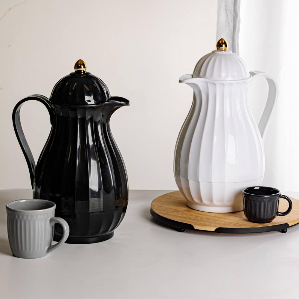 Garrafa Térmica Café Vintage Lyor Preta 1L Bule Plástico Jumeirah Bebidas