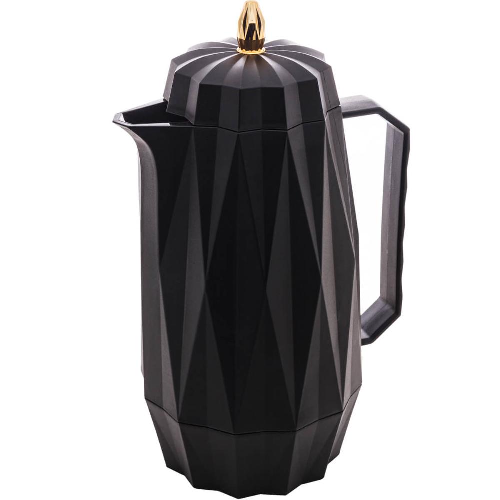 Garrafa Térmica Lyor Vintage 1L Preta Bule Café Chá Água Plá