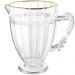 Jarra Cristal Lyor 1,3L Fio de Ouro Imperial Alça para Servir Água Sucos Vitaminas