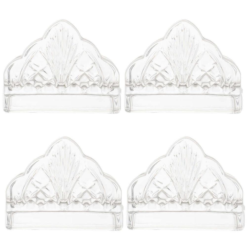 Jogo 10 Suporte para Papel de Mesa 12,5cm Cristal Dublin Lyor Porta Guardanapos