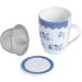 Jogo 10 Xícaras de Chá Porcelana 310ml com Tampa Infusor Lyor Canecas Grécia Super White