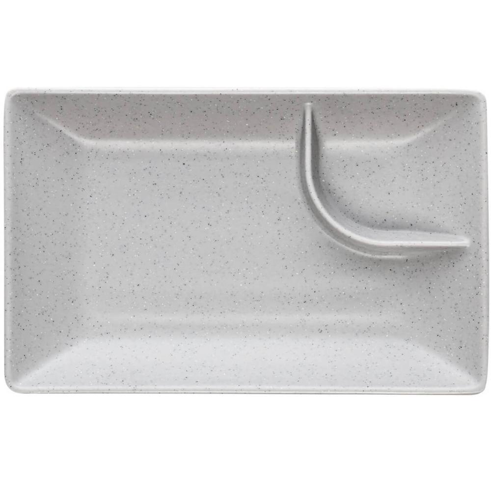Jogo 100 Pratos Sushi 19cm Melamina com Molheira Lyor Granilite Retangulares