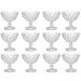 Jogo 12 Taças Diamond Lyor Sobremesa 250ml Vidro Transparente Tigela Pote Doces