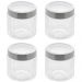 Jogo 4 Potes Redondos de Vidro com Tampas em Aço Inox 870ml Sydney Lyor Transparentes