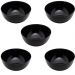 Jogo 5 Bowl De Vidro 1,8l Tigela Cumbuca Lyor Saladeira Diwali Black Opalino 21cm