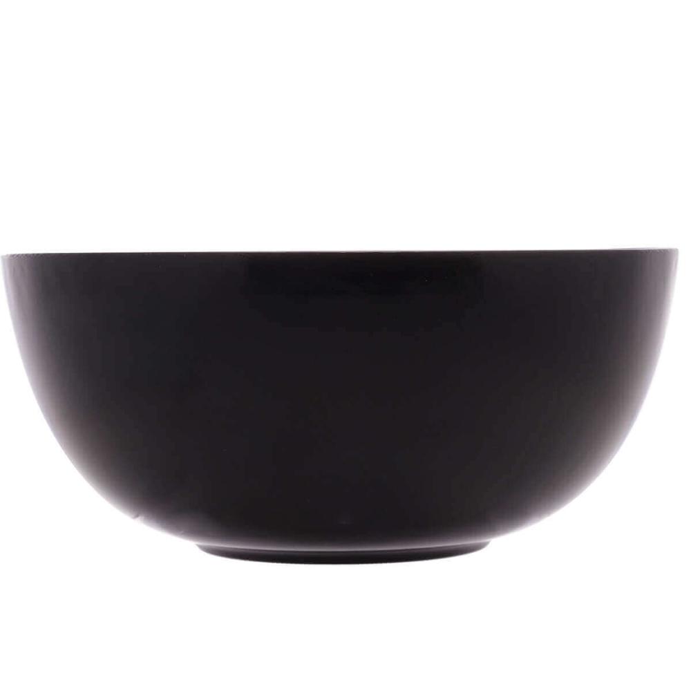 Jogo 5 Bowl De Vidro 1,8l Tigela Cumbuca Lyor Saladeira Diwali Black Opalino 21cm