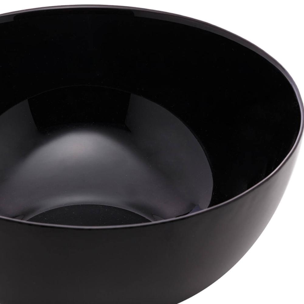 Jogo 5 Bowl De Vidro 1,8l Tigela Cumbuca Lyor Saladeira Diwali Black Opalino 21cm