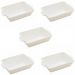Jogo 5 Refratários Porcelana Alça 34x21x5cm Lyor Travessa para Servir Lasanha Basic Branco