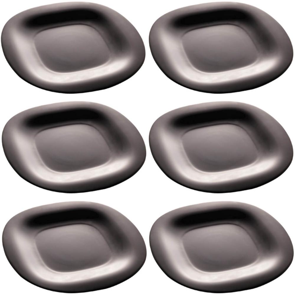 Jogo 6 Pratos de Sobremesa Vidro Opalino 19cm Lyor Carine Bl
