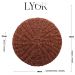 Jogo Americano 6 Lugares Sousplats Lyor Marrom 38cm Rattan Plástico Trançado