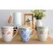Jogo de Caneca Porcelana para Chá 310ml com Tampas e Infusor Inox 6 Peças Lyor Rosa