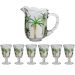 Jogo de Jarra de Cristal 1,3L com Taças 240ml Coqueiro Lyor