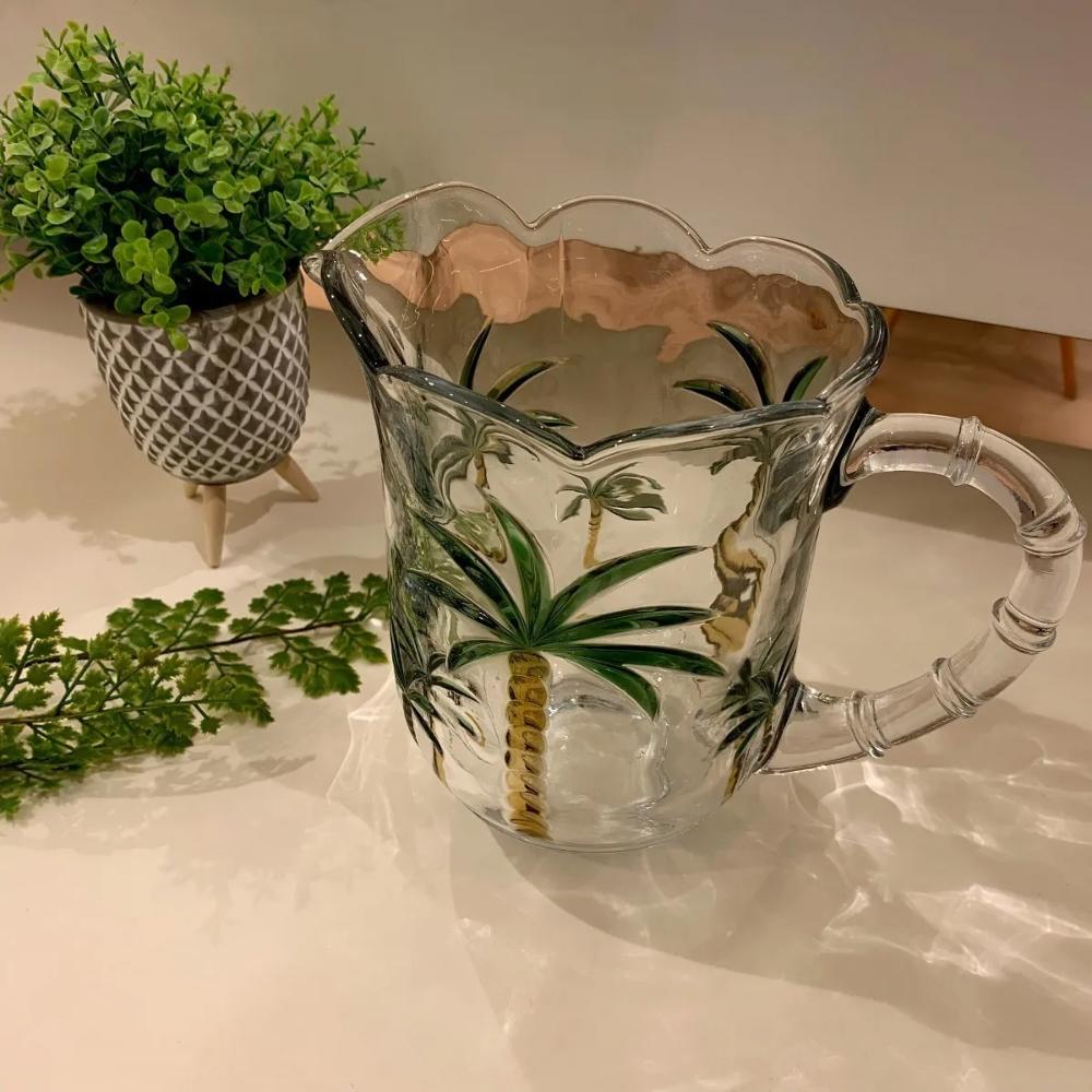 Jogo de Jarra de Cristal 1,3L com Taças 240ml Coqueiro Lyor