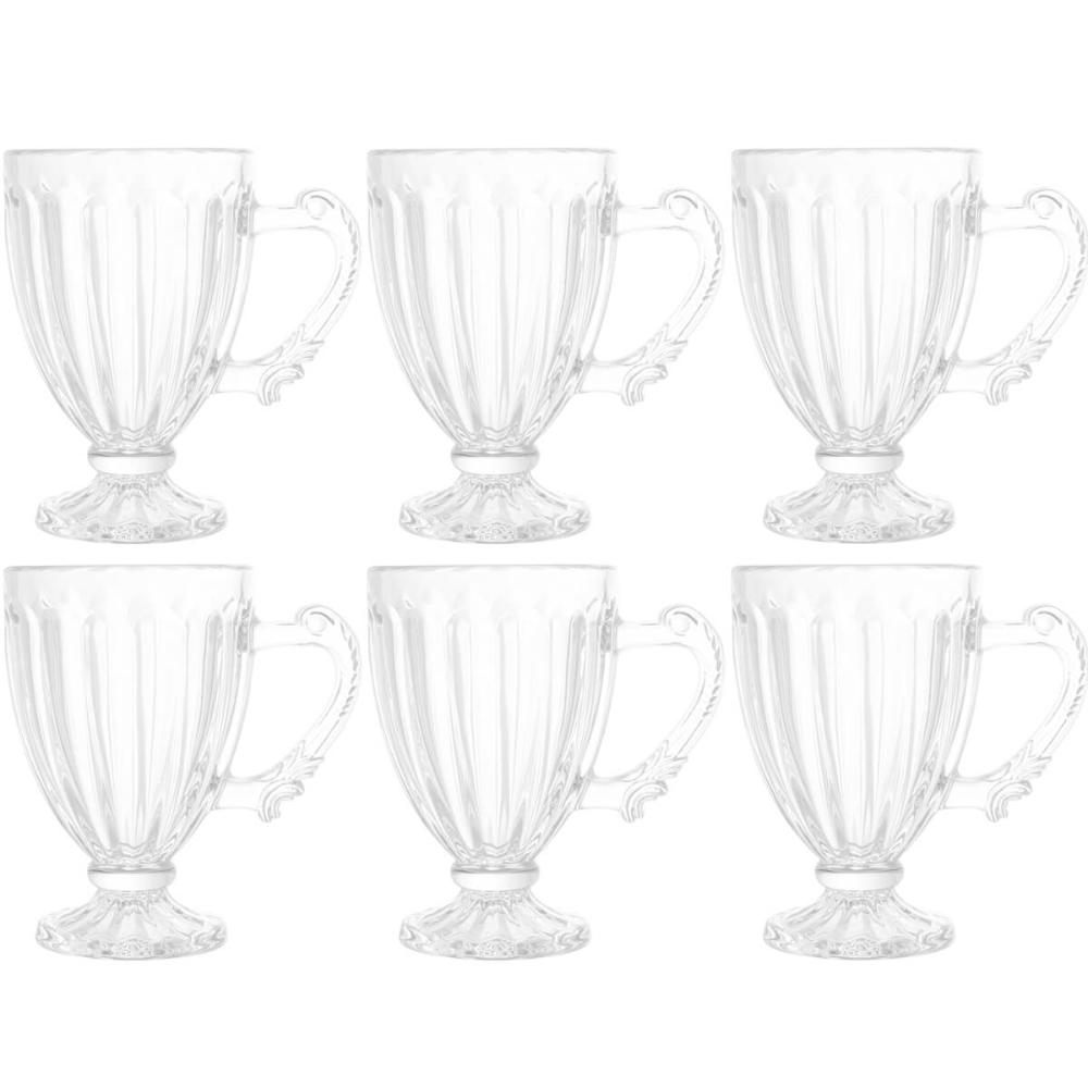 Jogo de Xícaras de Café 6 peças Taças Pequenas 100ml Cristal Imperial Lyor Casa Cafeteria