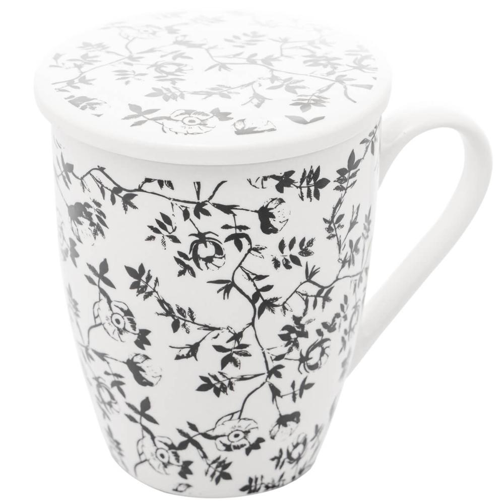 Jogo de Xícaras de Porcelana 12 Canecas com Infusor de Chá e