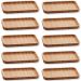 Kit 10 Bandejas de Bambu Retangulares para Cozinha 20x10cm Petisqueiras Multiuso Hire Lyor