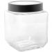 Kit 10 Potes de Vidro 1,2L Gastro Lyor Tampa Metal Preta Qua