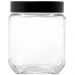 Kit 10 Potes de Vidro 1,2L Gastro Lyor Tampa Metal Preta Qua