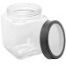 Kit 10 Potes de Vidro 1,2L Gastro Lyor Tampa Metal Preta Qua