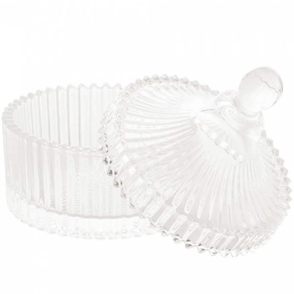 Kit 10 Potiches de Cristal com Tampa Carrosel Lyor 6,5x9cm Bomboniere Decorativo Lembrancinha