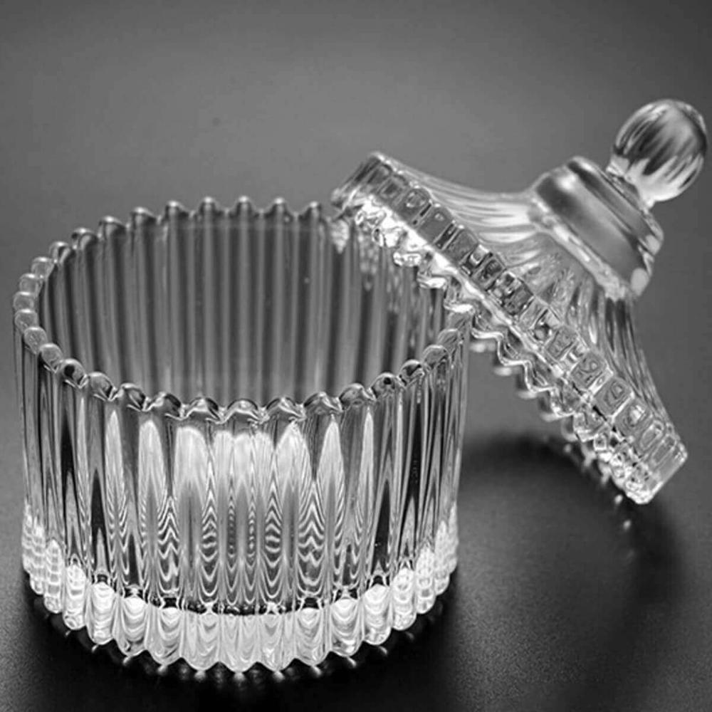 Kit 10 Potiches de Cristal com Tampa Carrosel Lyor 6,5x9cm Bomboniere Decorativo Lembrancinha