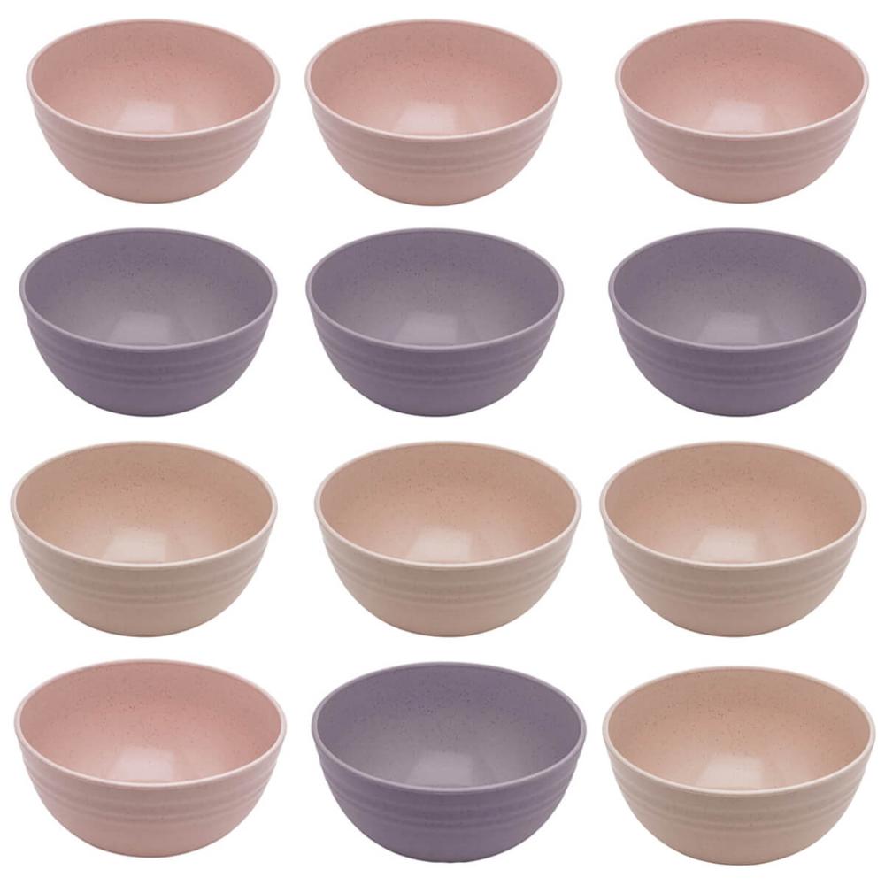 Kit 12 Cumbucas Bowl de Bambu Ecológico Sortido Sobremesa Ce