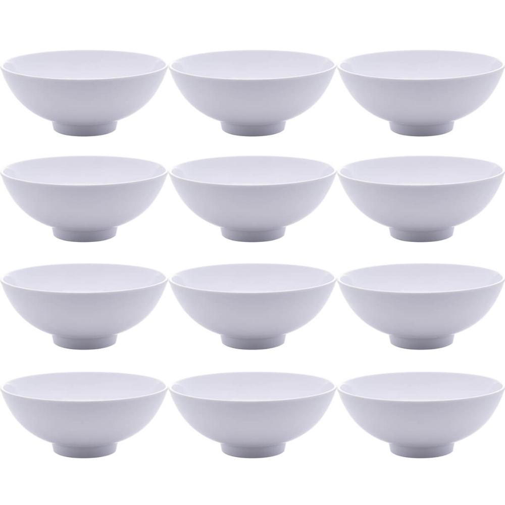 Kit 12 Cumbucas de Melamina para Petiscos 400ml Brancas Bowl