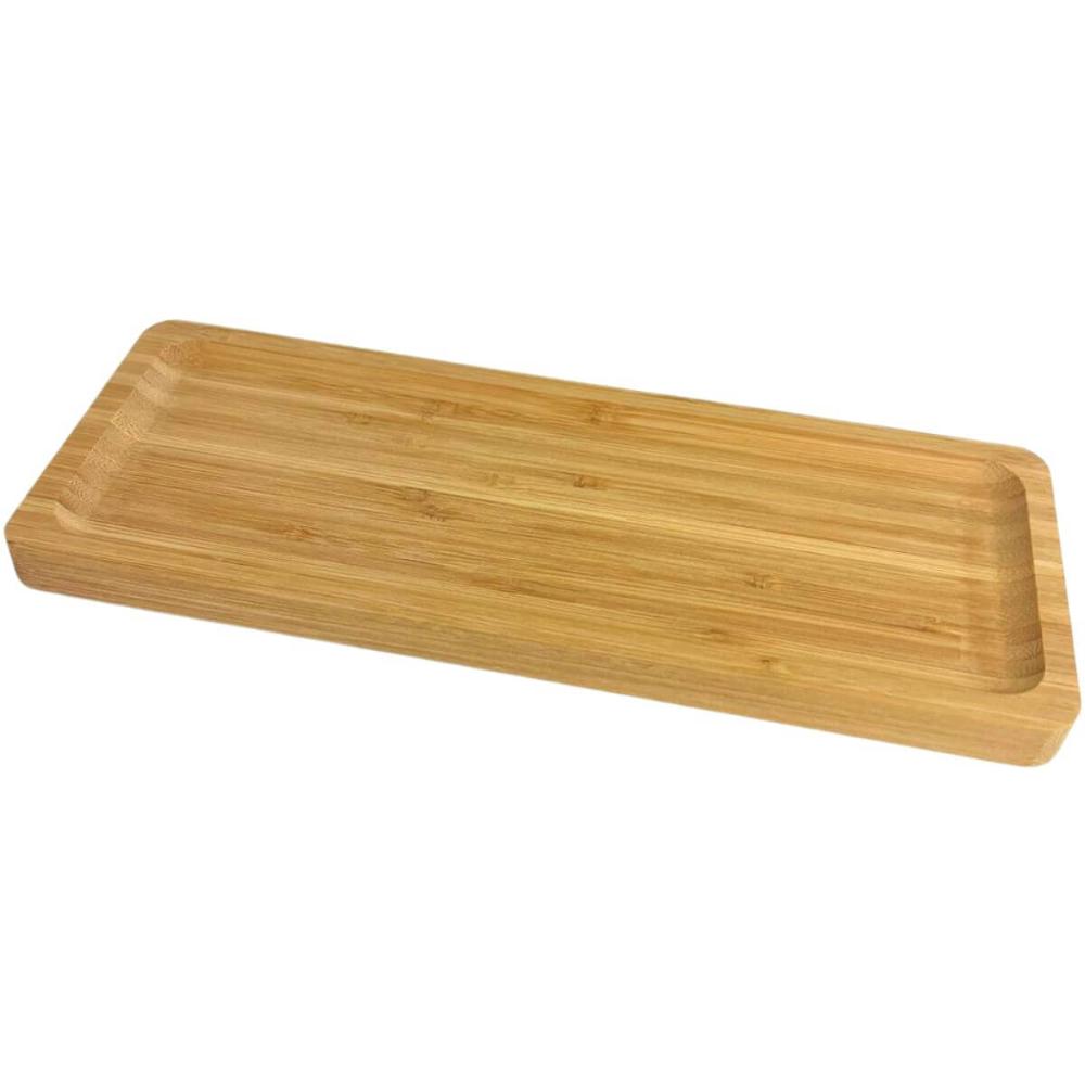 Kit 12 Petisqueiras Bandeja Retangular de Bambu 28x11cm Prat