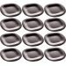 Kit 12 Pratos Rasos de Sobremesa 19cm Vidro Opalino Lyor Carine Black Comidas