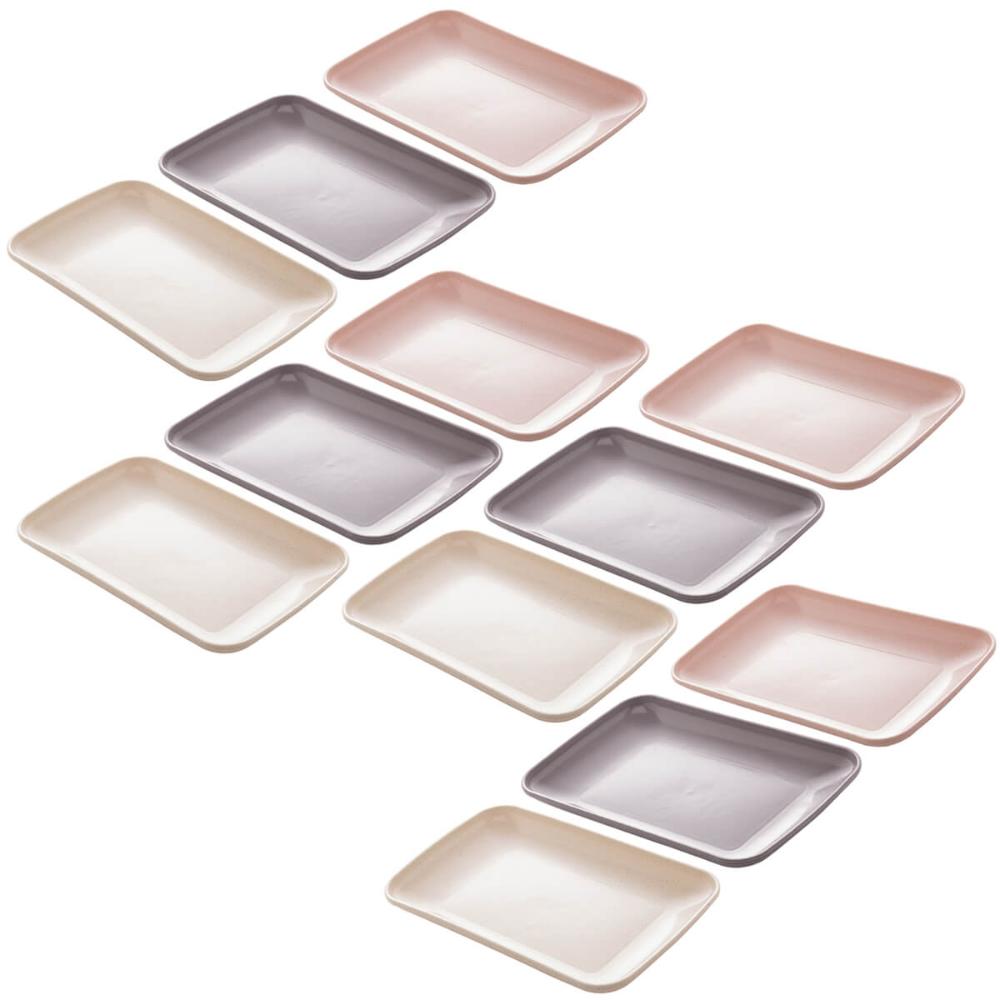 Kit 12 Travessas para Servir Bandeja Sortida 21,5x14x2,5cm S