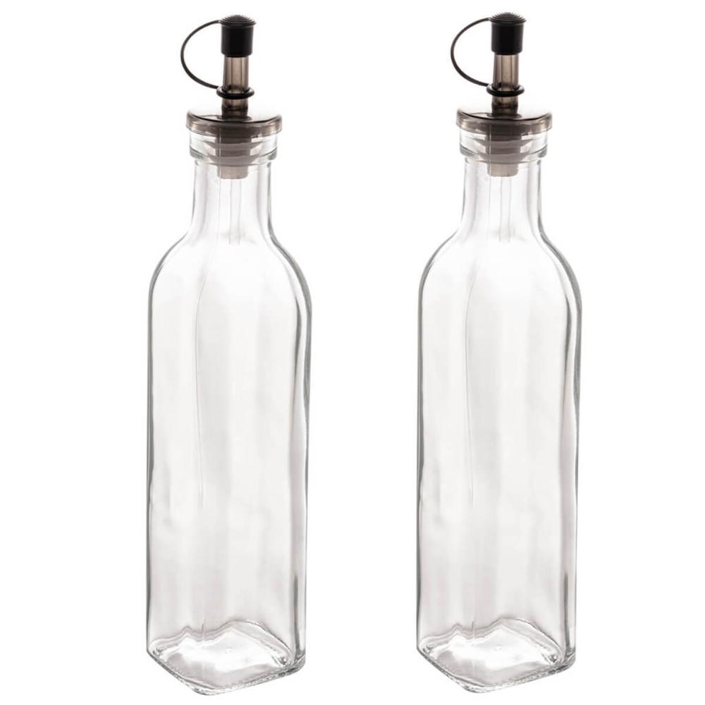 Kit 2 Garrafas de Vidro para Azeite ou Vinagre 270ml com Bic